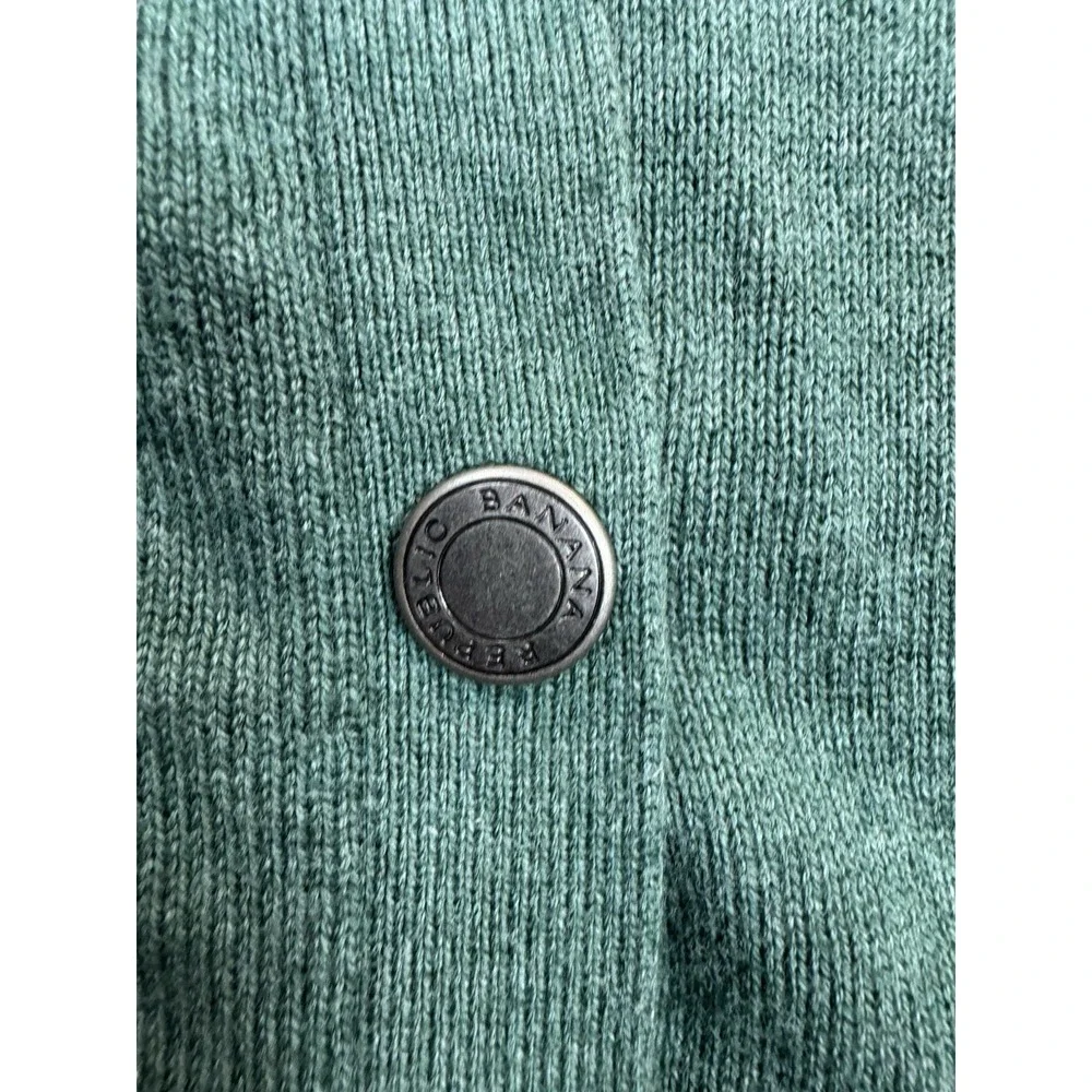 (557)Banana Republic Full Zip Sweater Mens Large Green 100% Cotton Casual Jacket
